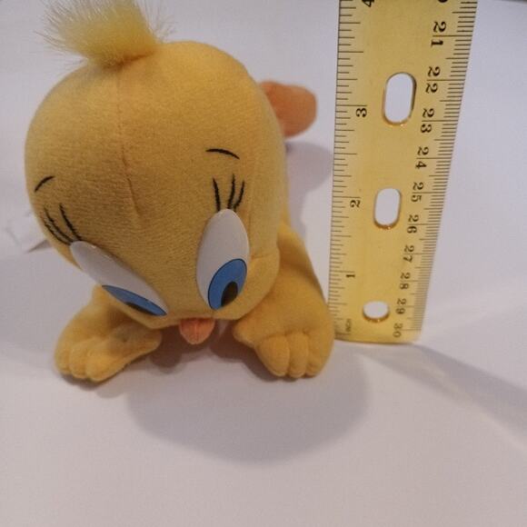1997 Twety Bird 7 inch Looney tunes beanbag plush toy play-by-play vintage - Picture 5 of 6